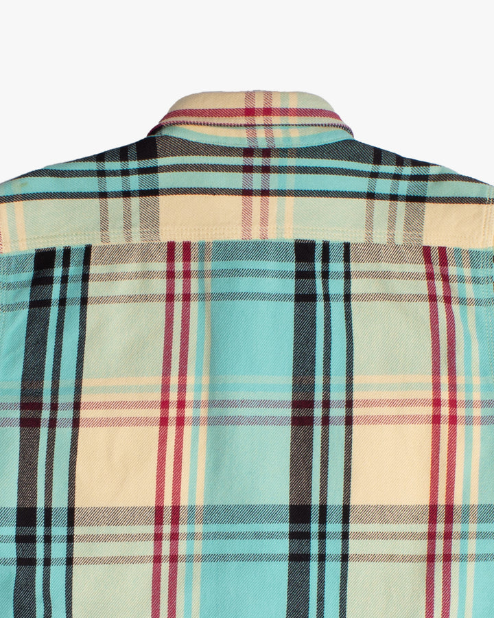 Japanese Repro Button Up Shirt, L, Houston &amp; Inc., Blue Check Flannel