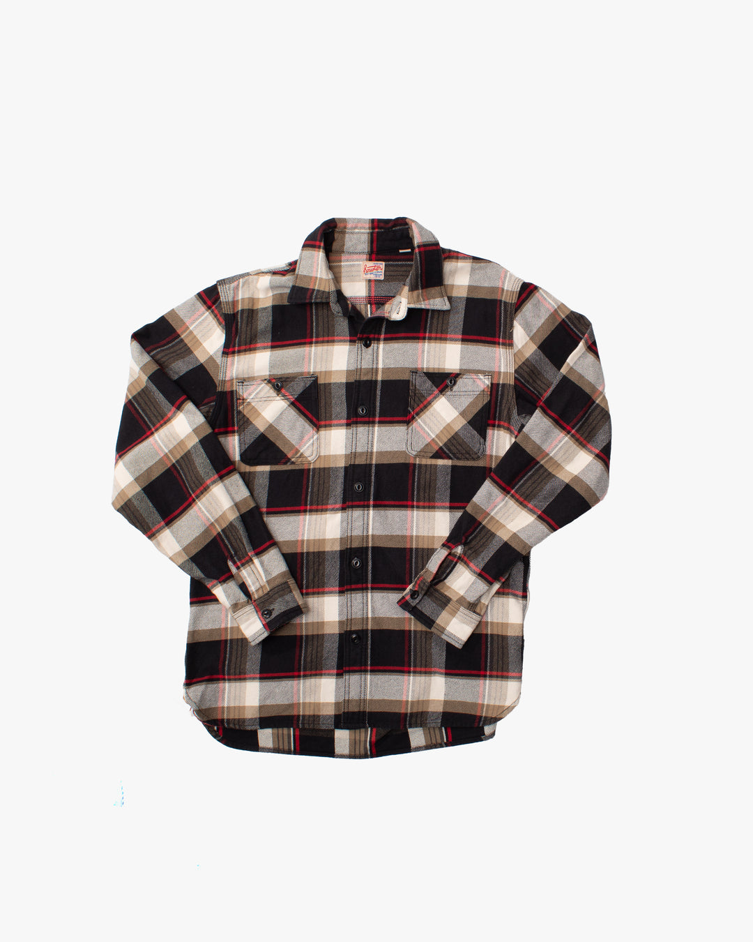Japanese Repro Button Up Shirt, XXL, Houston &amp; Inc., Black Check Flannel