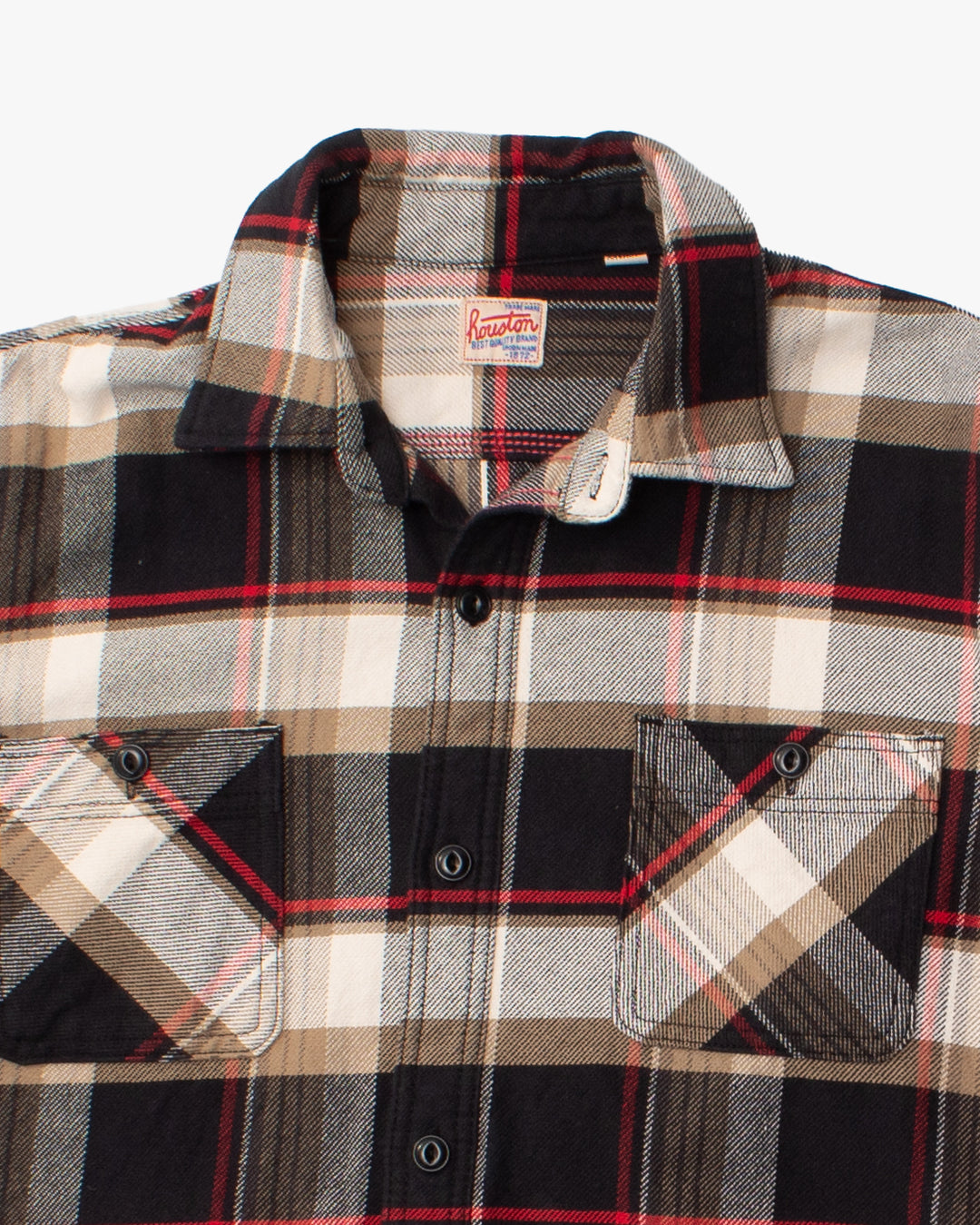 Japanese Repro Button Up Shirt, XXL, Houston &amp; Inc., Black Check Flannel