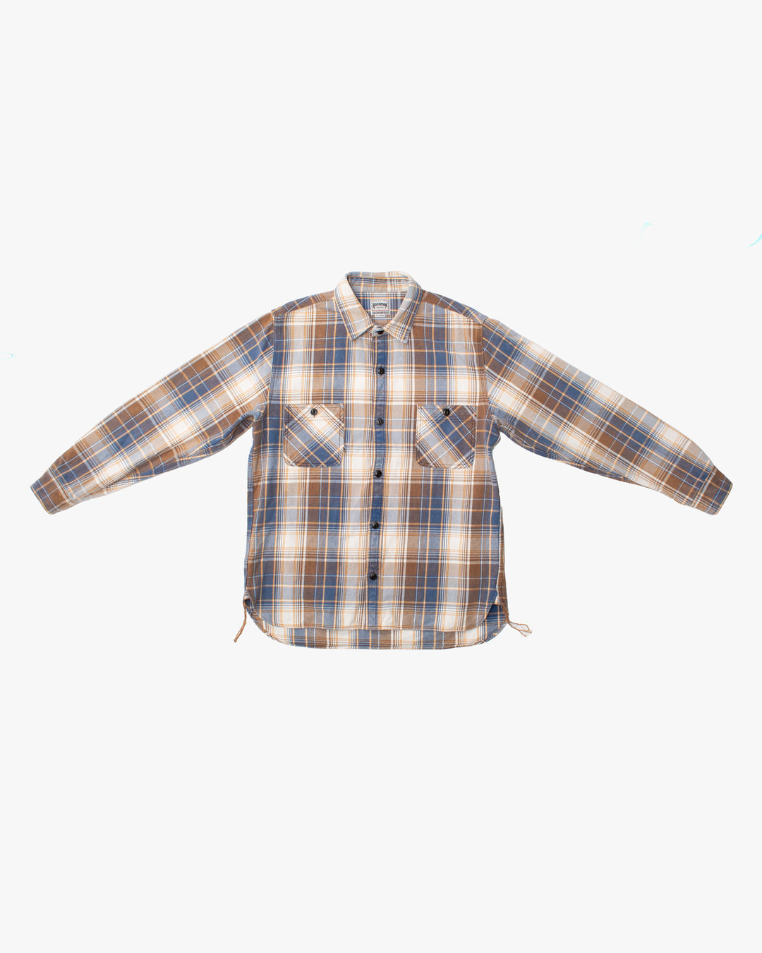 Japanese Repro Shirt, Est. L, Houston &amp; Inc. , Indigo and Ochre Plaid