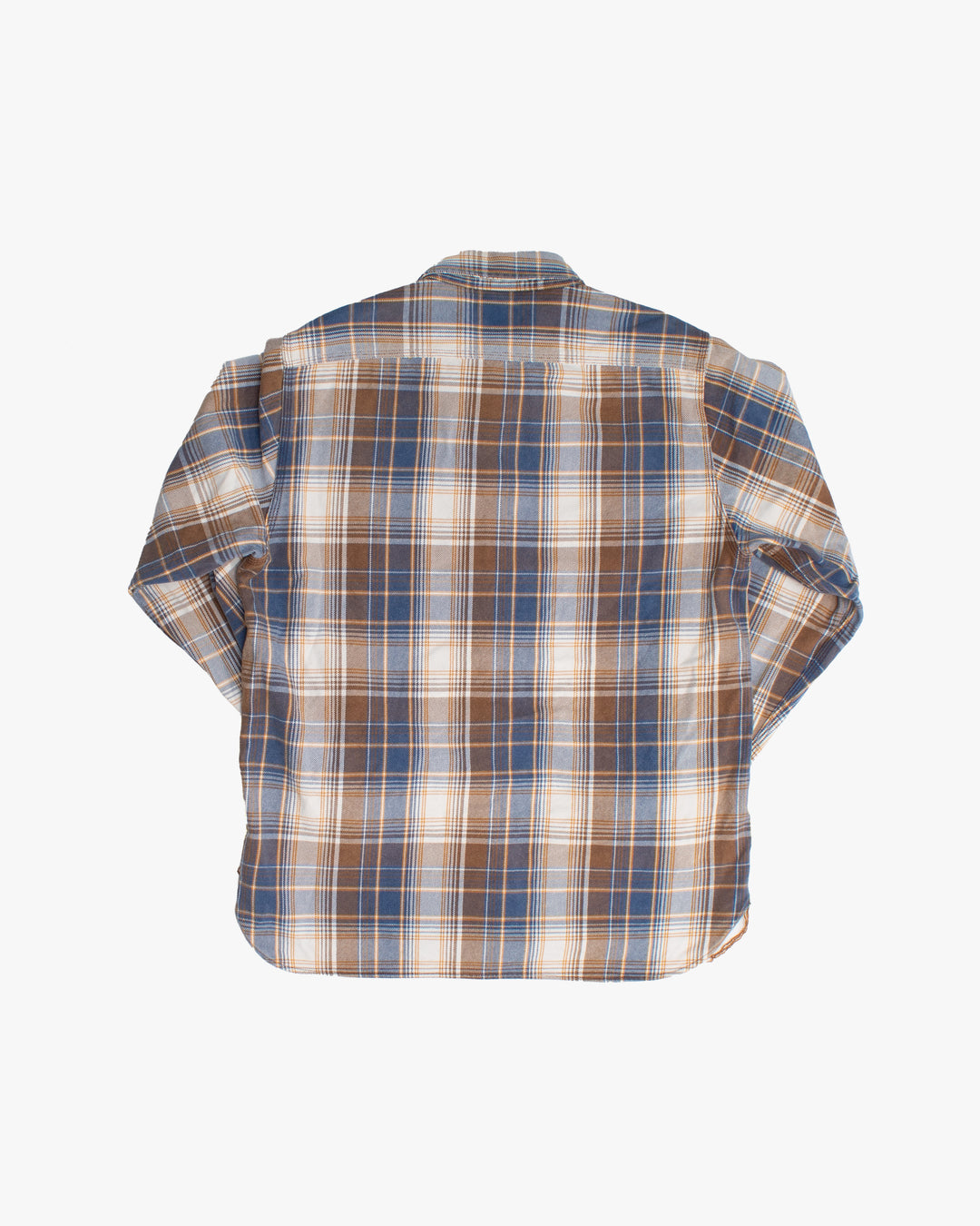 Japanese Repro Shirt, Est. L, Houston &amp; Inc. , Indigo and Ochre Plaid