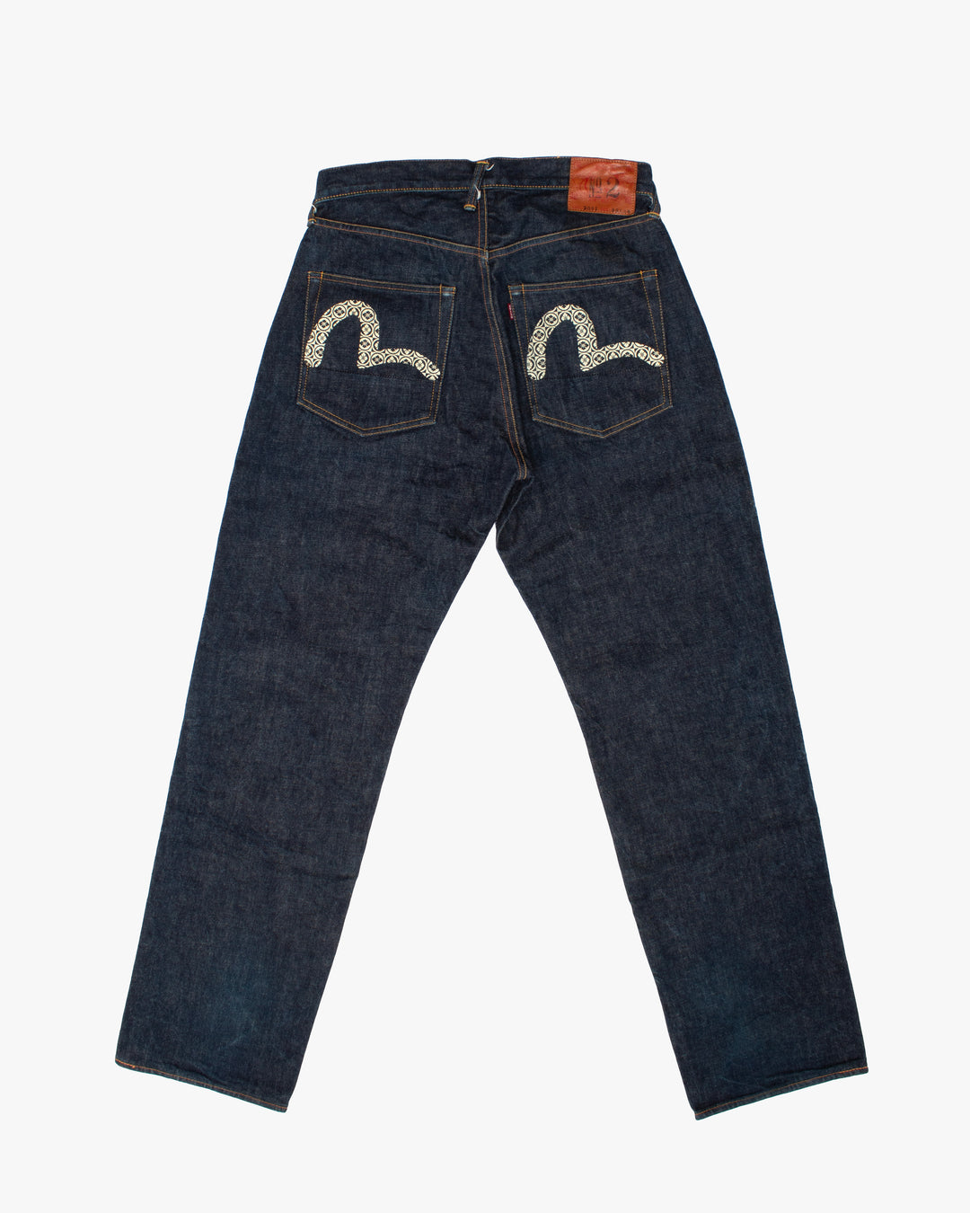Japanese Repro Denim Jeans, 33, Evisu, Patterned Cream Logo