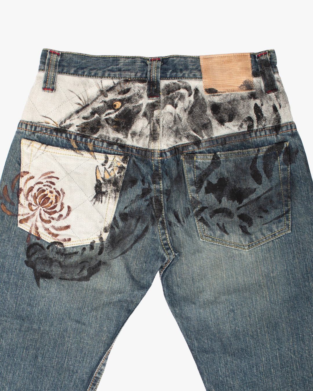 Japanese Repro Denim Jeans, 30, Miara, Painted Jaguar