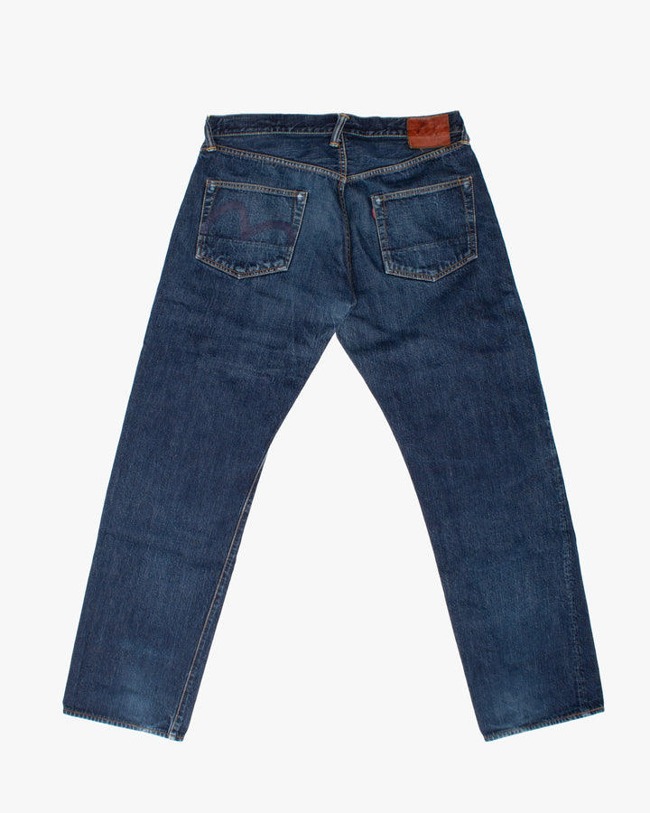 Japanese Repro Denim Jeans, 38, Evisu, Tonal Print
