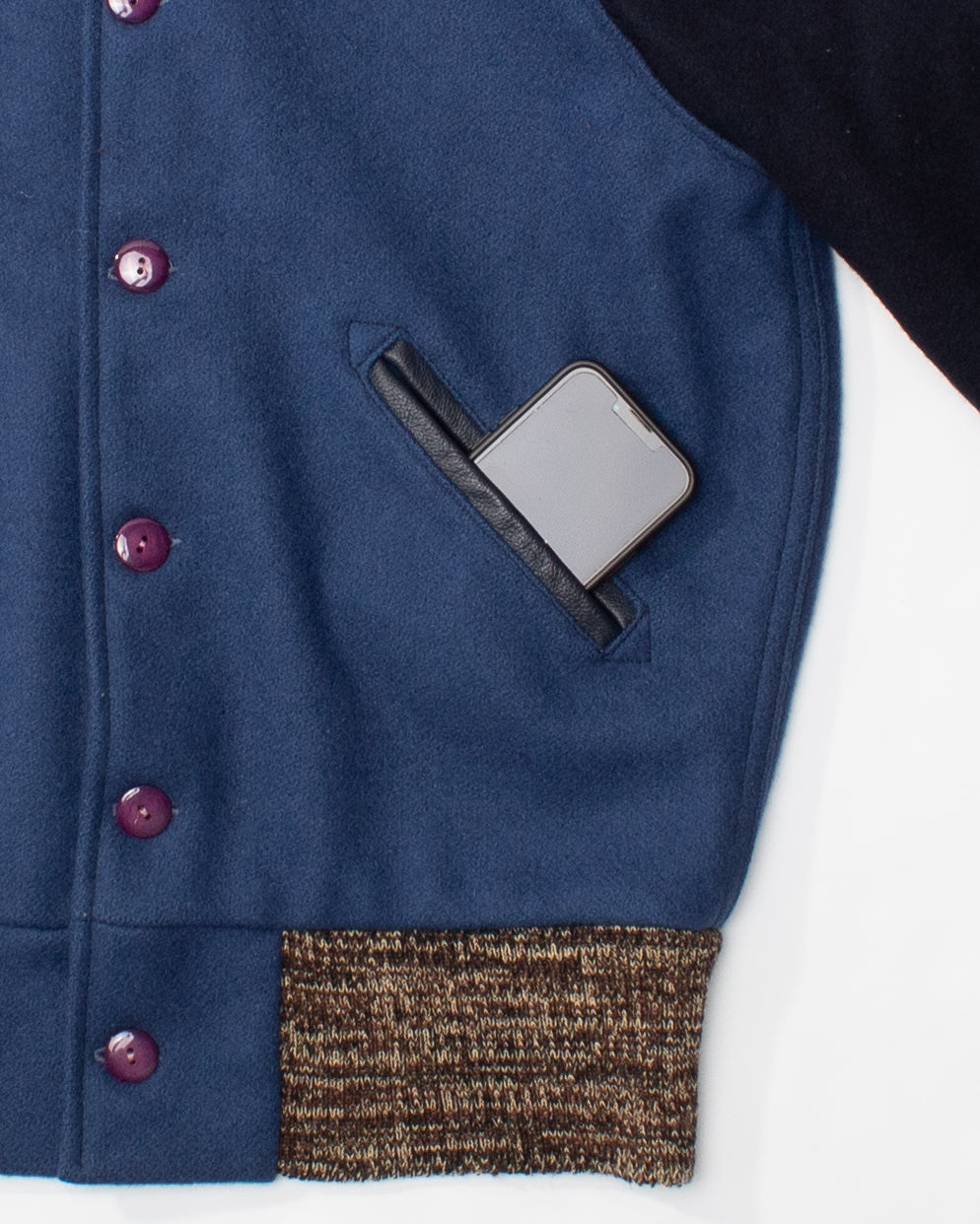 Japanese Repro Jacket, S, Skookum Letterman, Blue and Black Wool