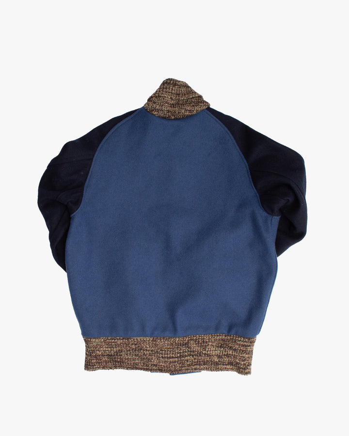 Japanese Repro Jacket, S, Skookum Letterman, Blue and Black Wool