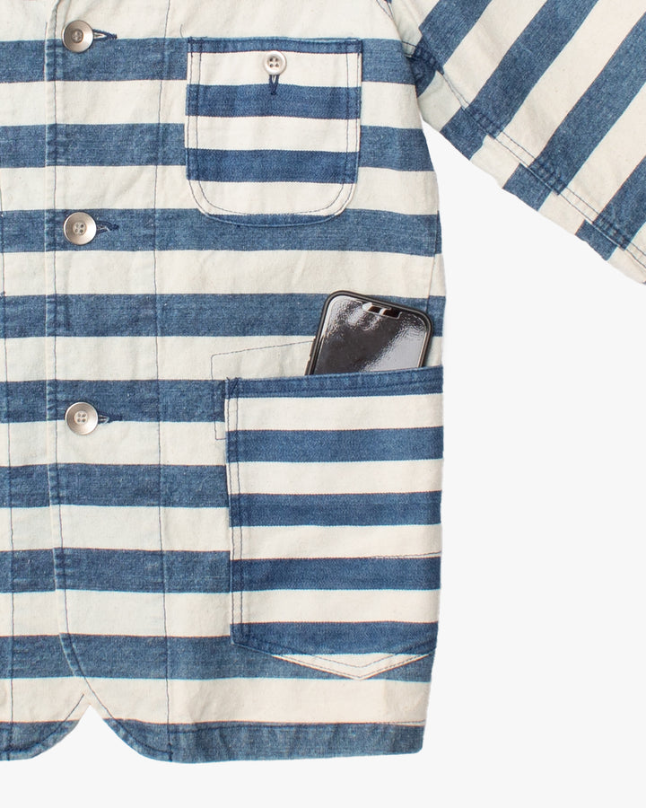 Japanese Repro Shirt, M, Gaijin Made, Blue and White Striped