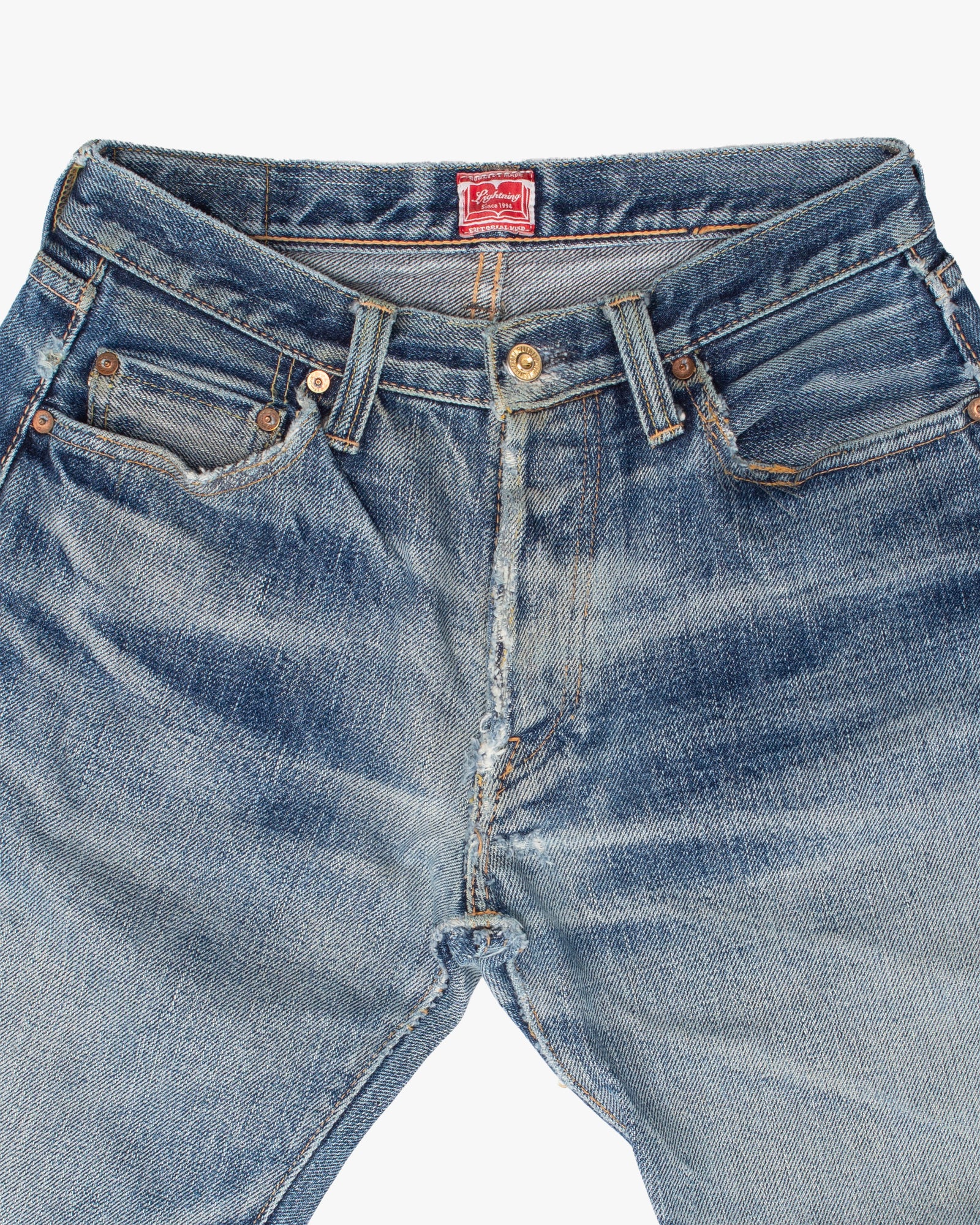 Japanese Repro Denim Jeans, 31, Samurai, Diagonal Tear