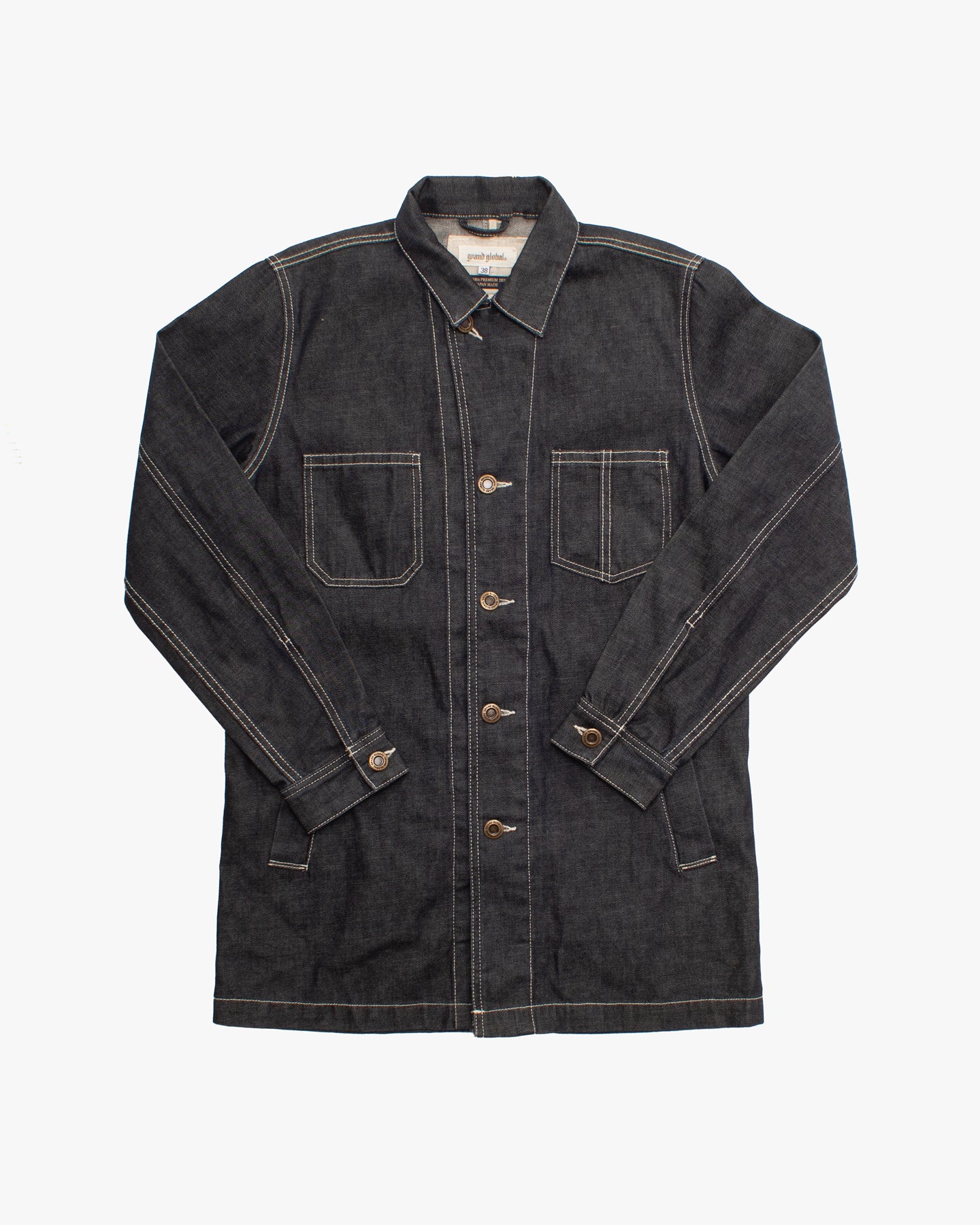 Japanese Repro Shirt, M, Grand Global, Dark Indigo