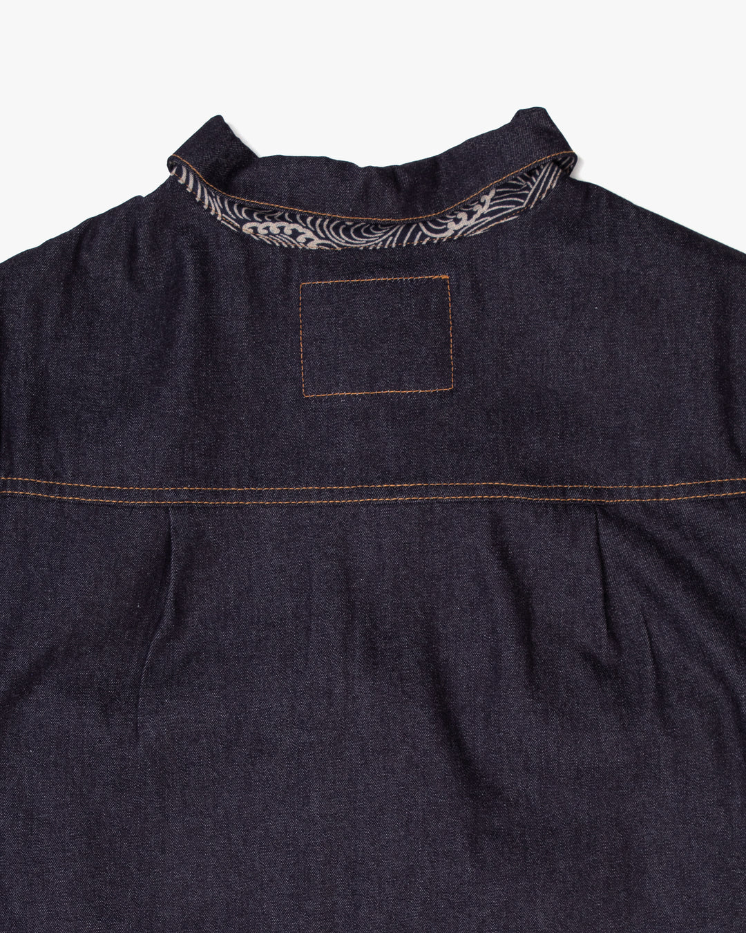 Kiriko Original Type II Denim Trucker Jacket, Trimmed with Patched Nami Fabric, Raw Denim
