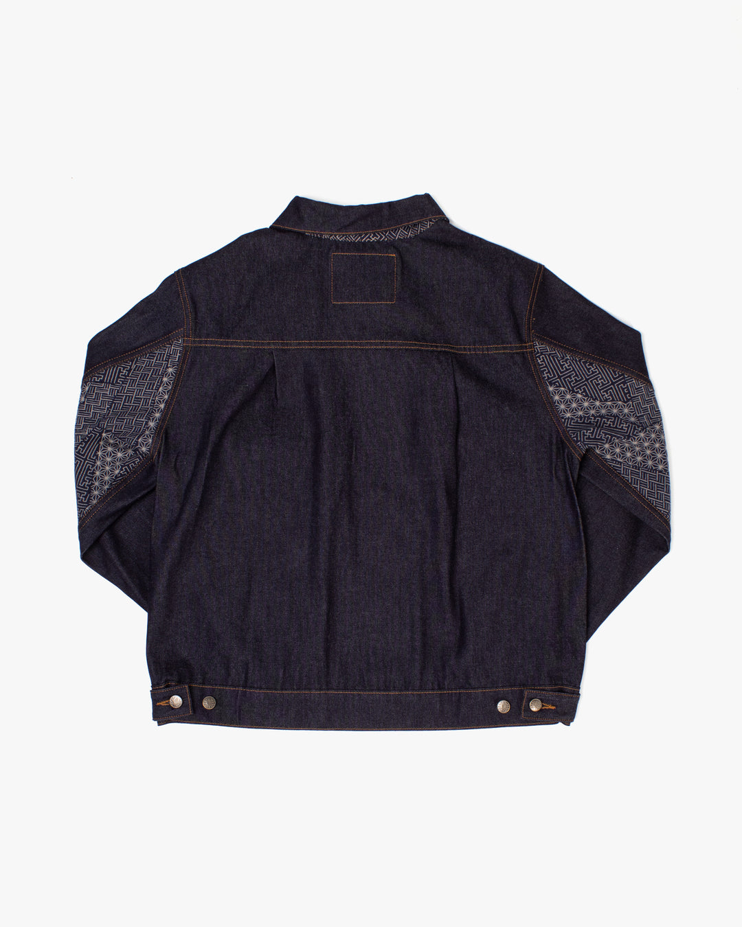 Kiriko Original Type II Denim Trucker Jacket, Trimmed with Patched Multi Fabric, Raw Denim