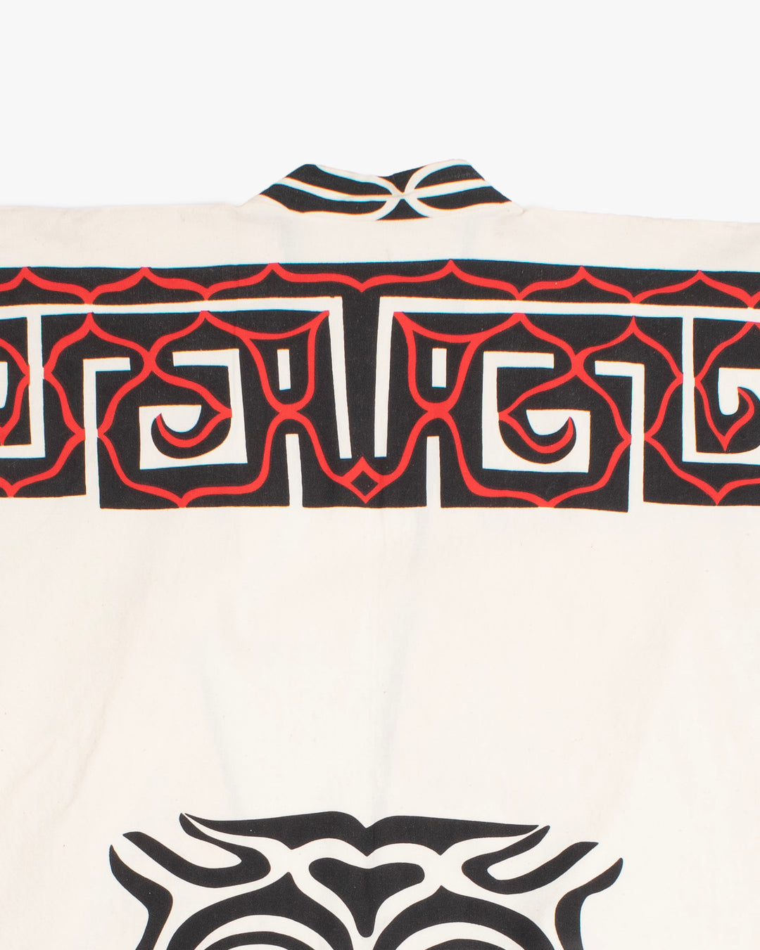 Vintage Ainu Robe, Natural With Black and Red