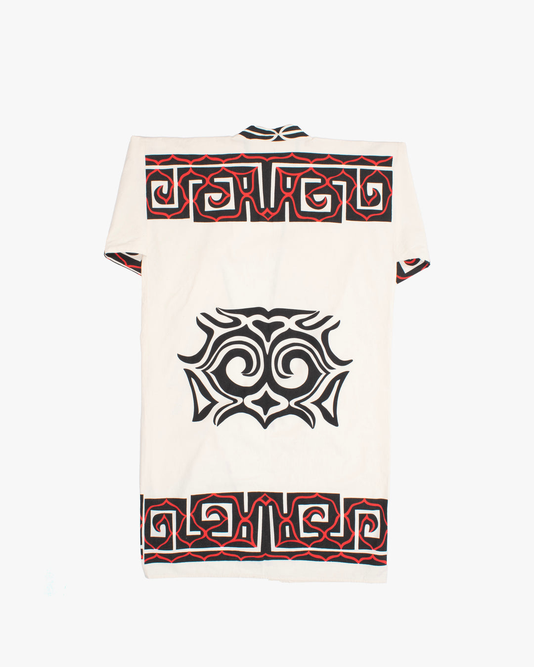 Vintage Ainu Robe, Natural With Black and Red