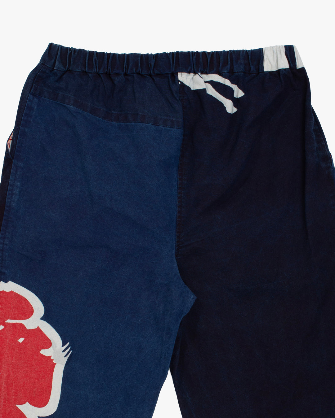 Modern Monpe Pants, Aizawa, Indigo with Kamon Crest and Shima