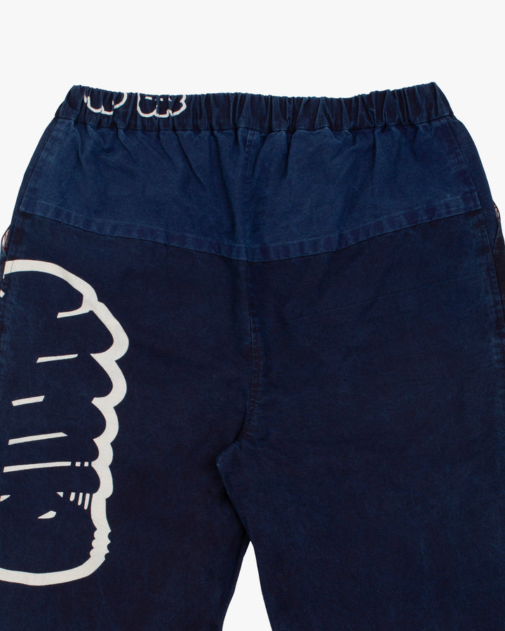 Modern Monpe Pants, Aizawa, Indigo with Partial Ryu