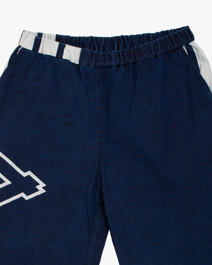 Modern Monpe Pants, Aizawa, Indigo with Hishi and Kakuji