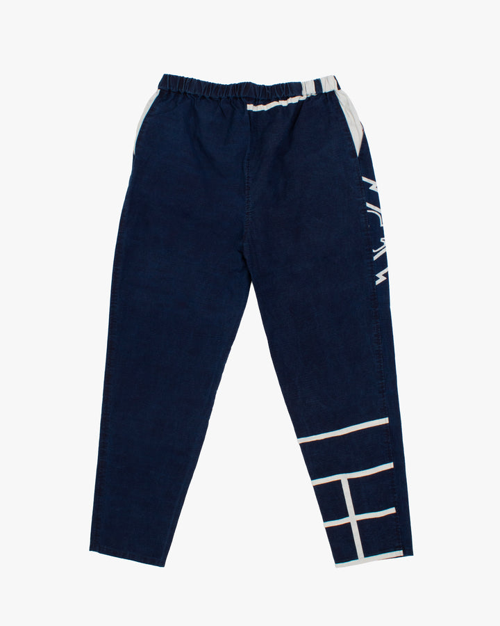 Modern Monpe Pants, Aizawa, Indigo with Hishi and Kakuji