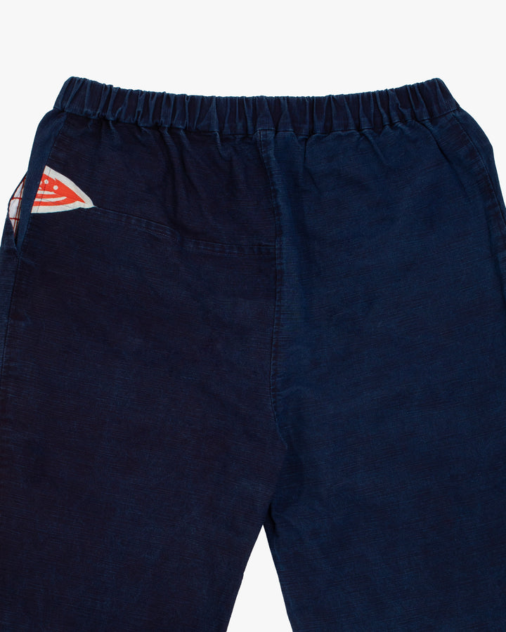 Modern Monpe Pants, Aizawa, Indigo with Hishi
