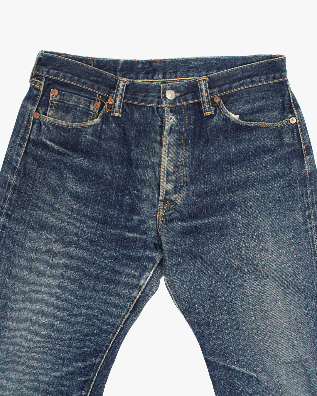 Japanese Repro Denim Jeans, 32, Flathead, Medium Wash