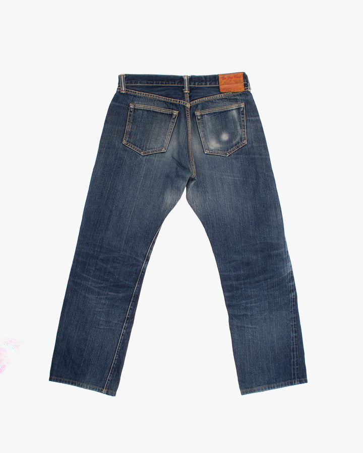 Japanese Repro Denim Jeans, 32, Flathead, Medium Wash