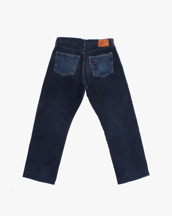 Japanese Repro Denim Jeans, 32, Eternal, Navy Corduroy