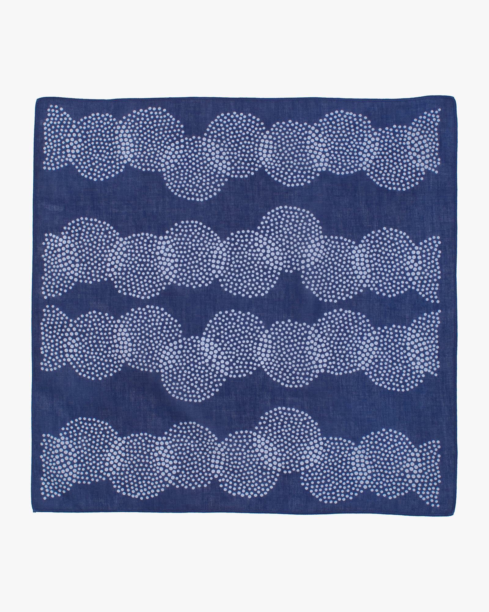 Aizawa Lightweight Indigo Bandana, Dotted Circles