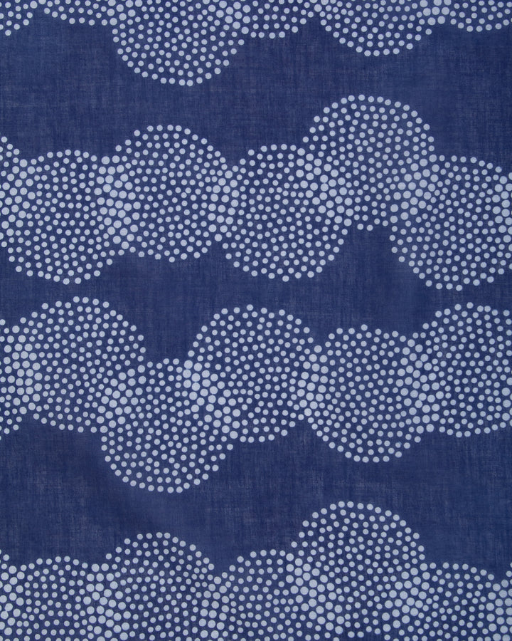 Aizawa Lightweight Indigo Bandana, Dotted Circles