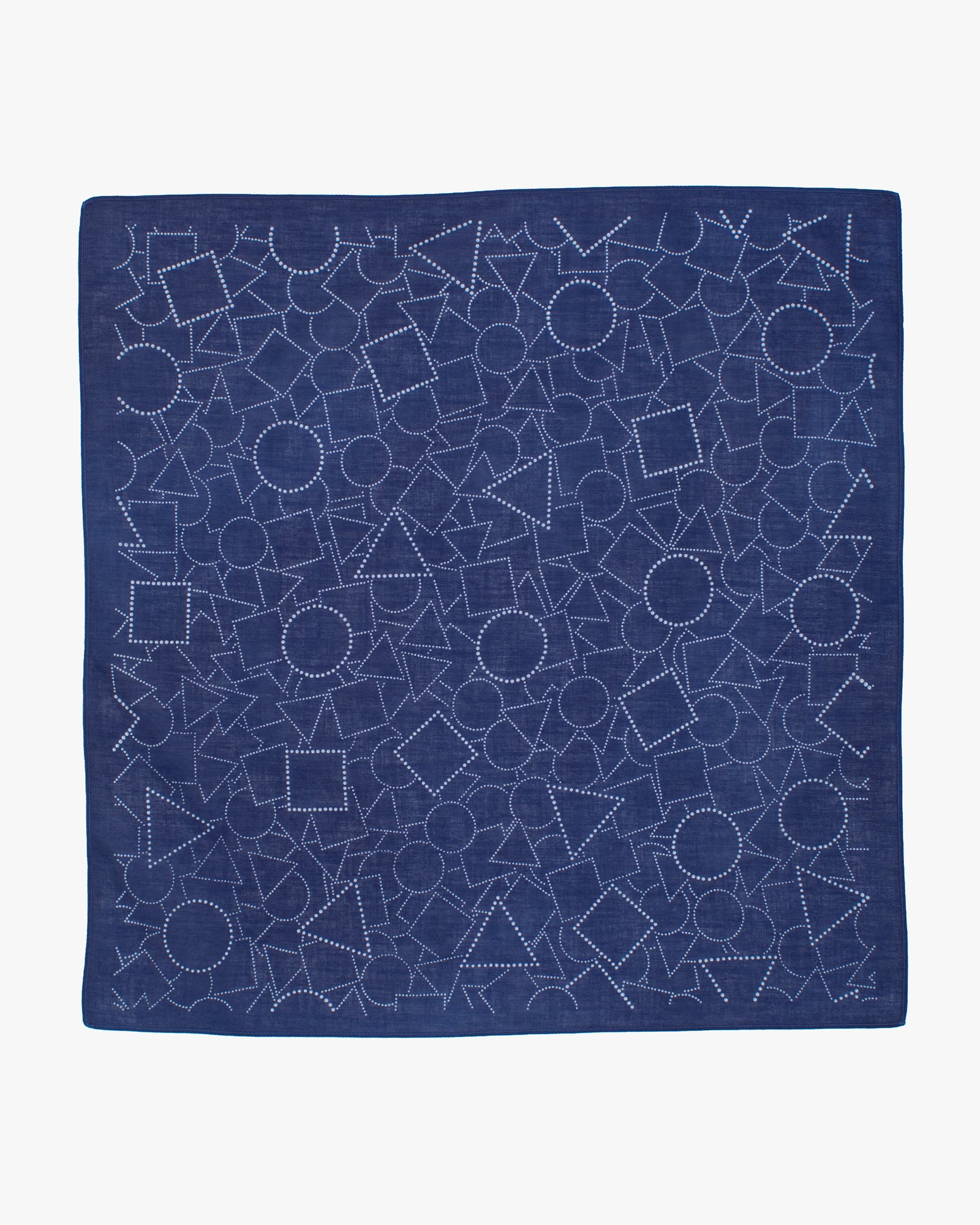 Aizawa Lightweight Indigo Bandana, Dotted Geometric
