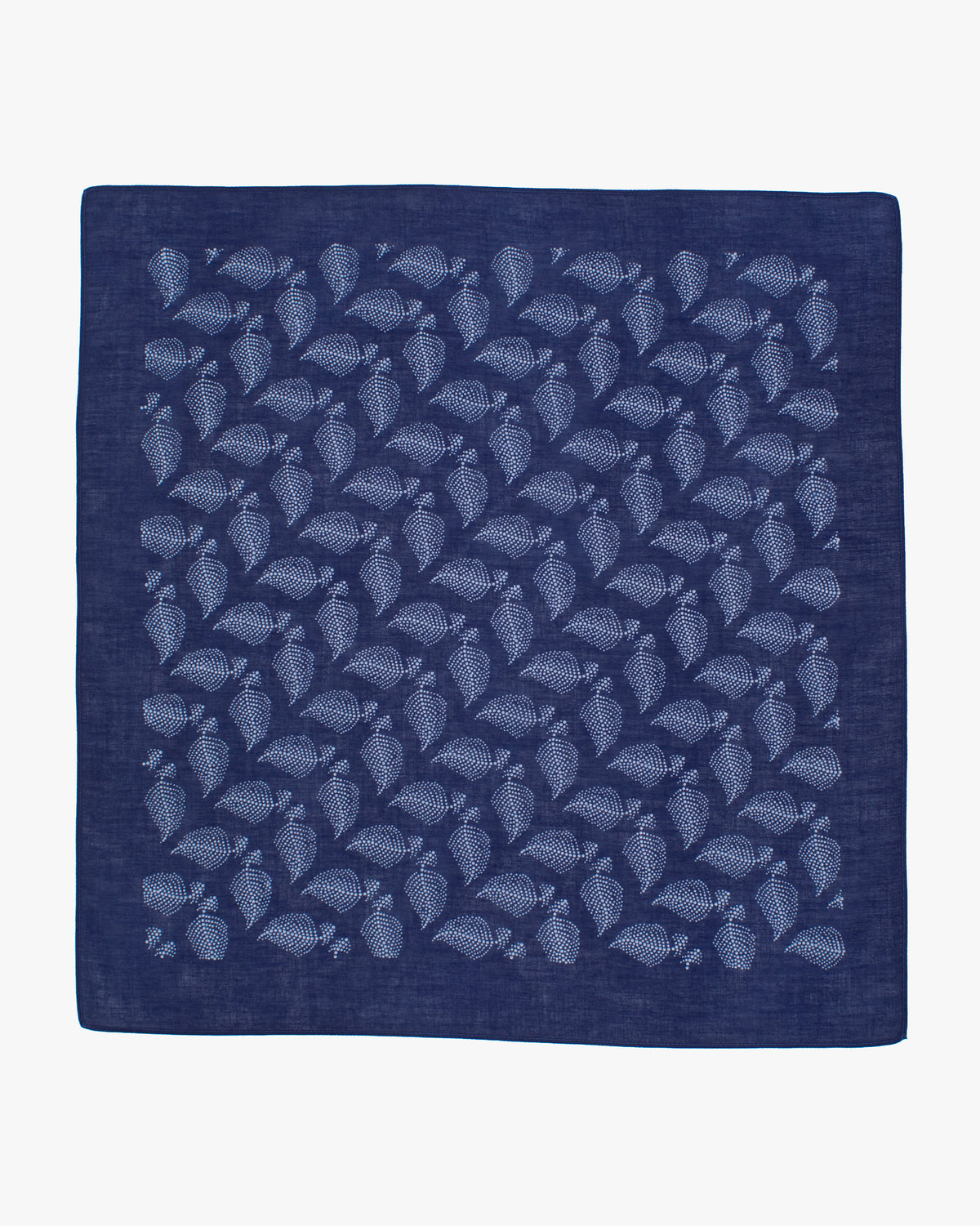 Aizawa Lightweight Indigo Bandana, Dotted Leaves