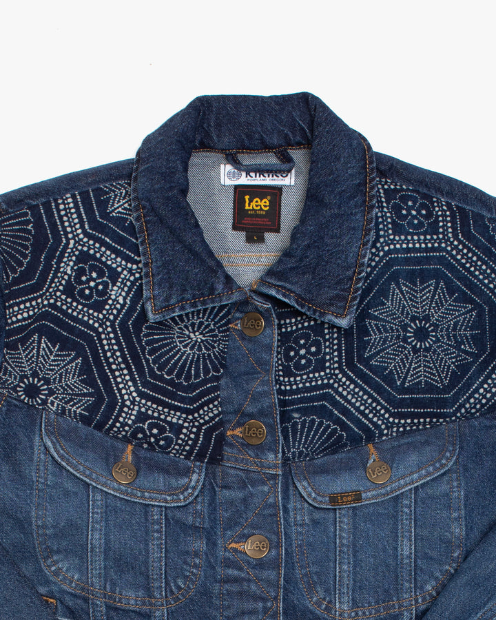 Kiriko Custom, Lee Jacket, Patched with Vintage Indigo Katazome with Maekake Apron