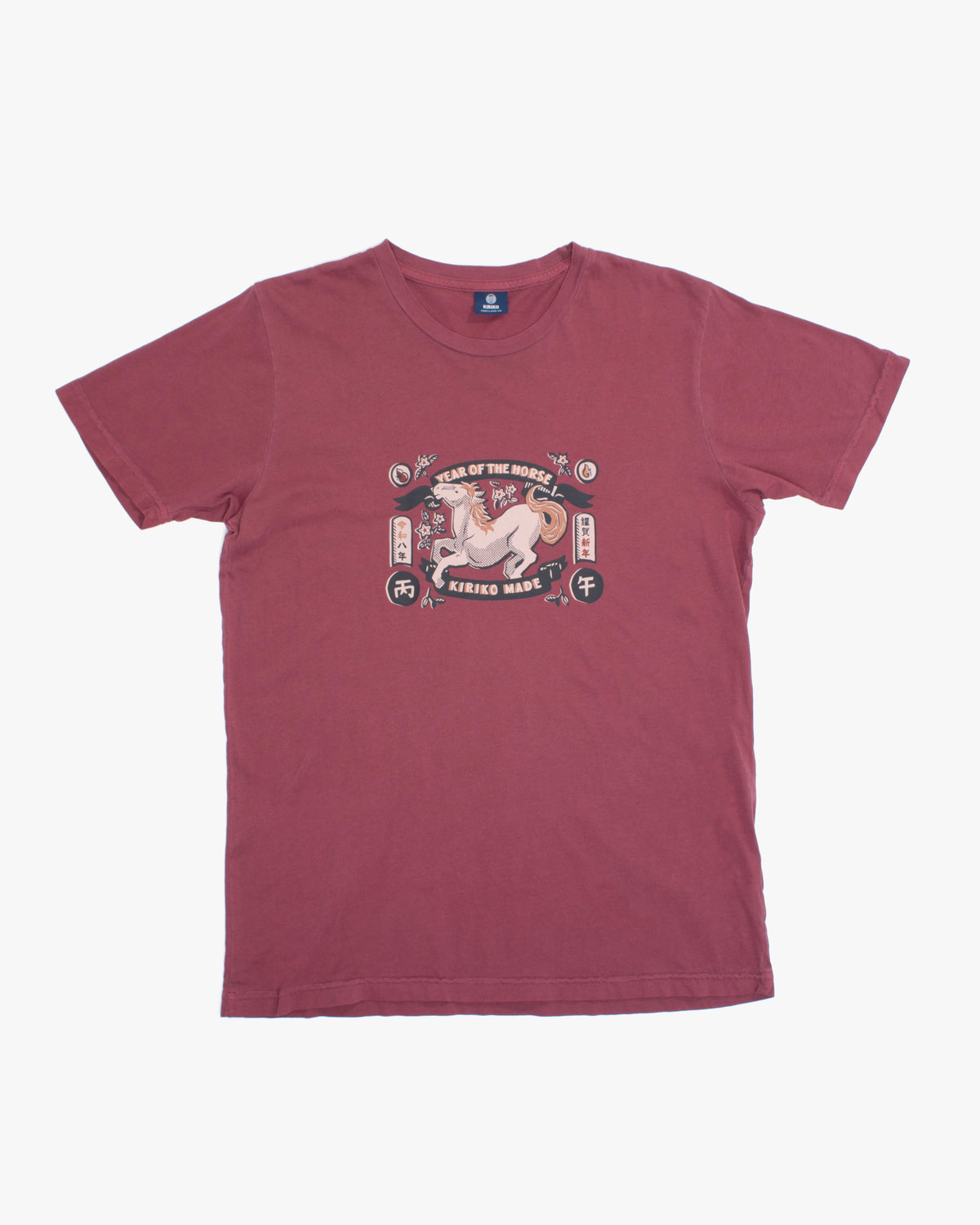 Kiriko Original Tee, 6 oz. Cotton, Pink with Year of the Horse