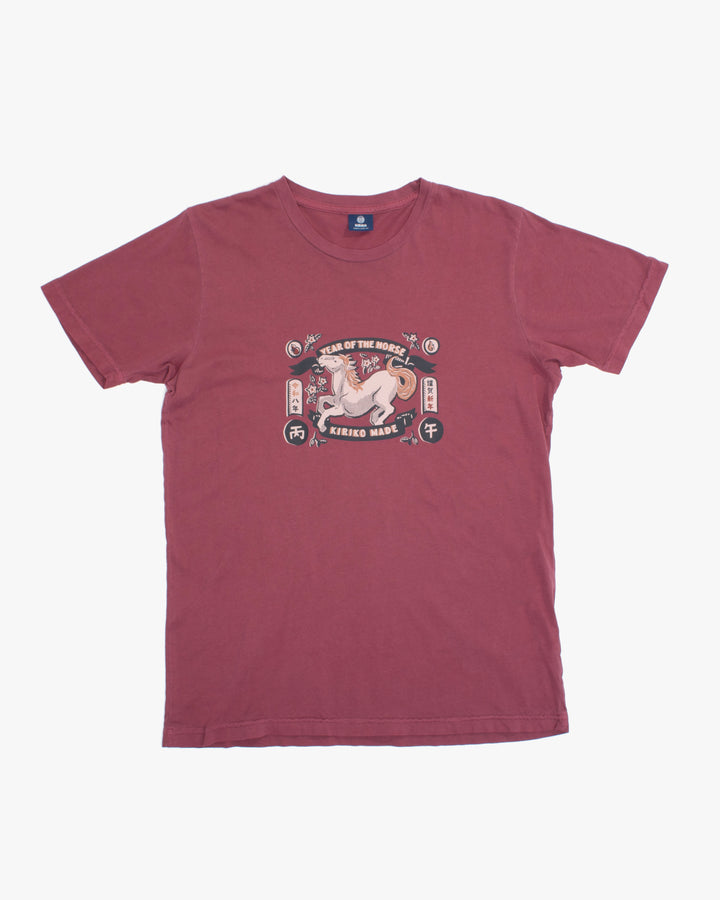Kiriko Original Tee, 6 oz. Cotton, Pink with Year of the Horse