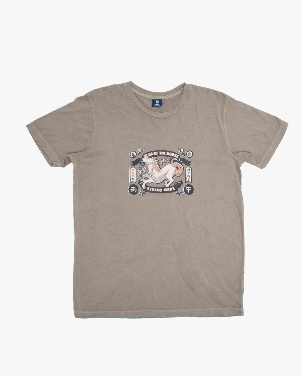 Kiriko Original Tee, 6 oz. Cotton, Gray with Year of the Horse