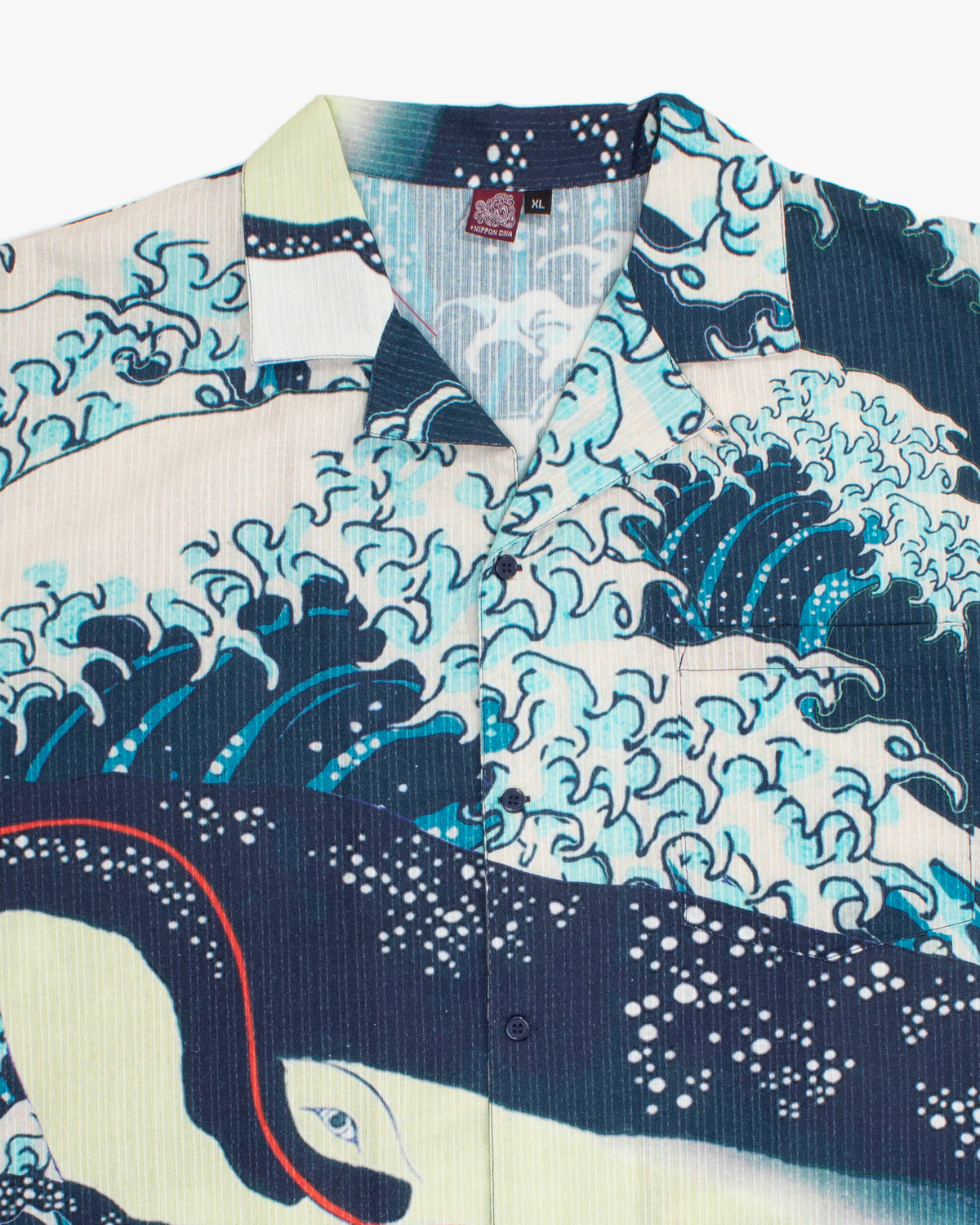 Wa-Modern Short Sleeve Button Up Shirt, Kujira