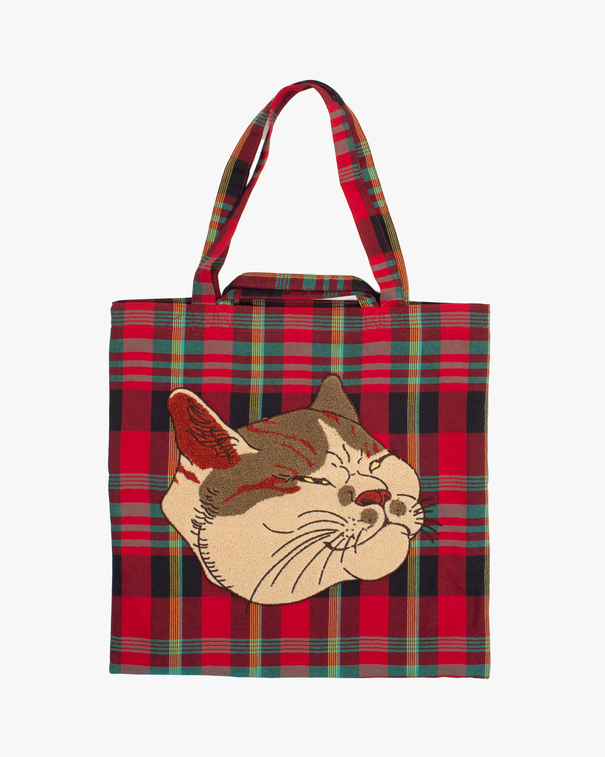 Wa Modern Tote, Red Plaid, Neko