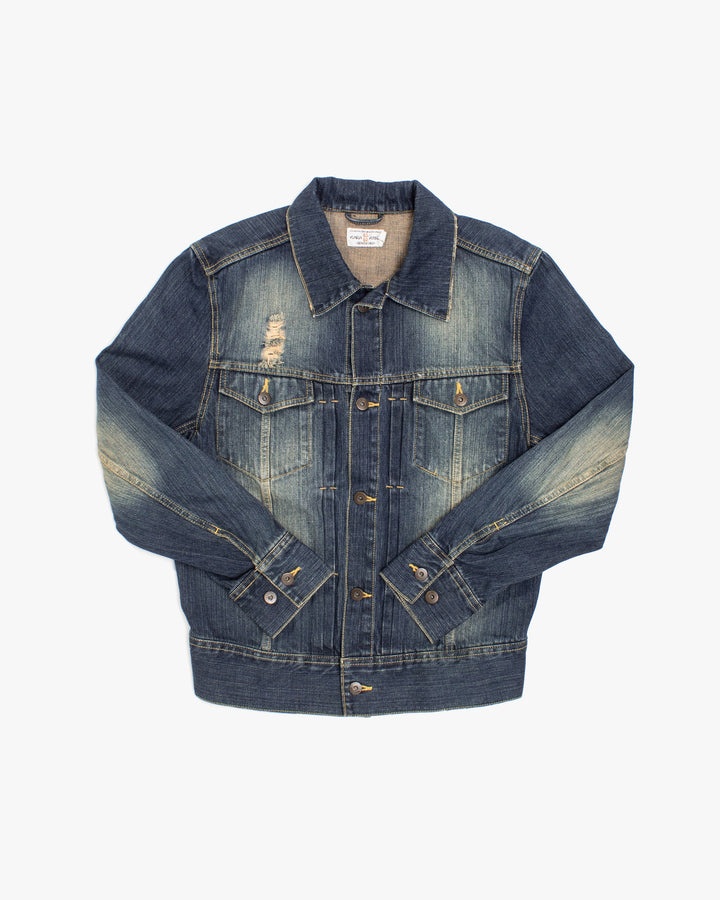Japanese Repro Type II Trucker Jacket, M, Karakuri, Denim with Embroidered Tiger and Dragon