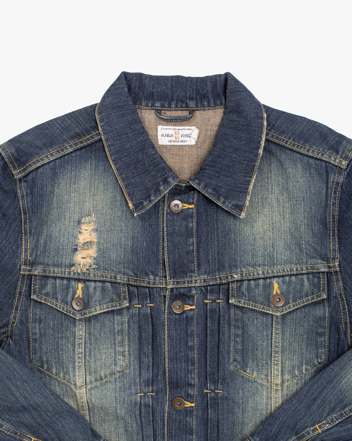 Japanese Repro Type II Trucker Jacket, M, Karakuri, Denim with Embroidered Tiger and Dragon