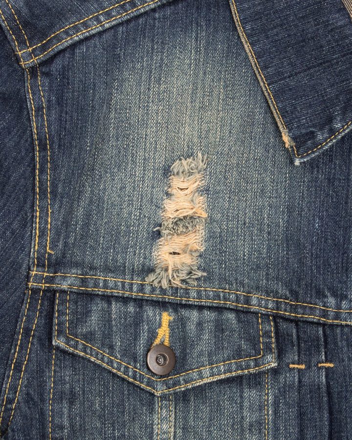 Japanese Repro Type II Trucker Jacket, M, Karakuri, Denim with Embroidered Tiger and Dragon