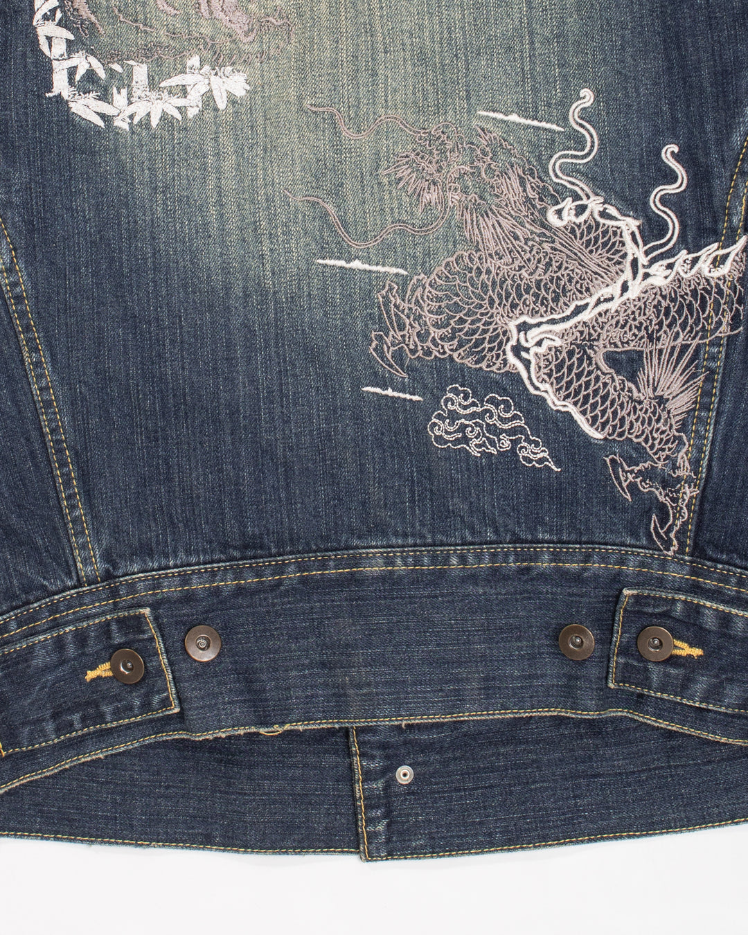 Japanese Repro Type II Trucker Jacket, M, Karakuri, Denim with Embroidered Tiger and Dragon