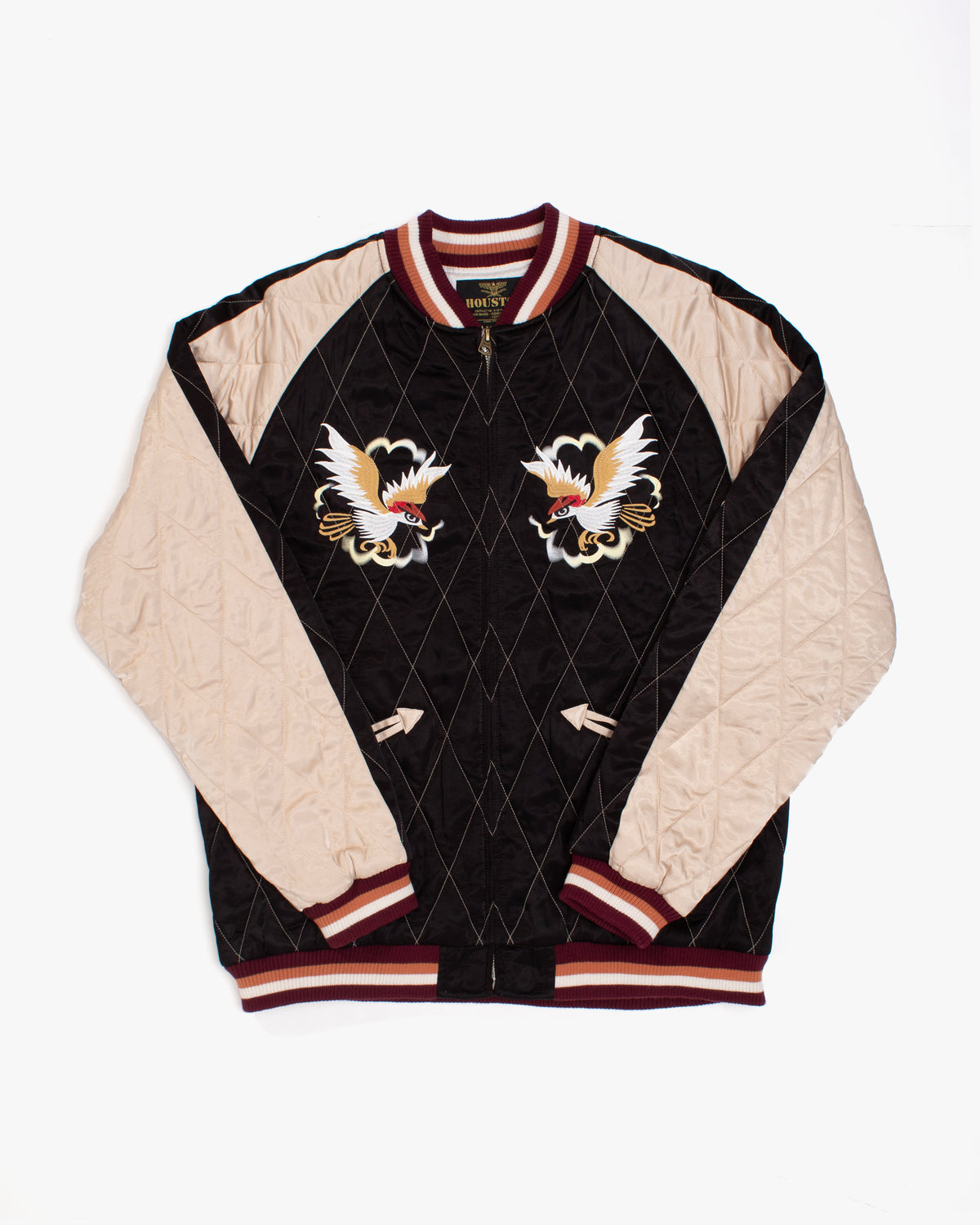 Japanese Repro Souvenir Jacket, L, Houston, Japan Prefecture Back Design