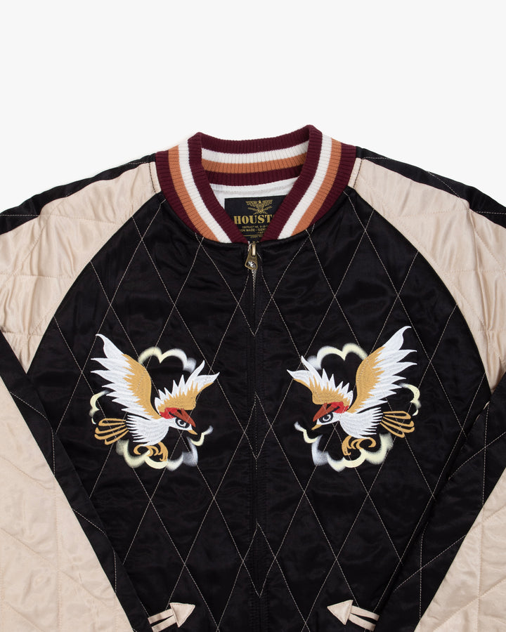 Japanese Repro Souvenir Jacket, L, Houston, Japan Prefecture Back Design