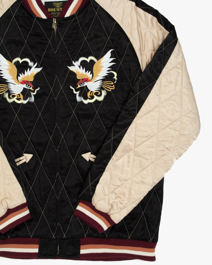 Japanese Repro Souvenir Jacket, L, Houston, Japan Prefecture Back Design