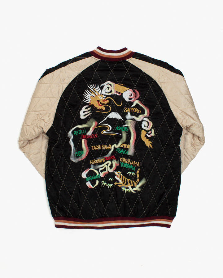 Japanese Repro Souvenir Jacket, L, Houston, Japan Prefecture Back Design