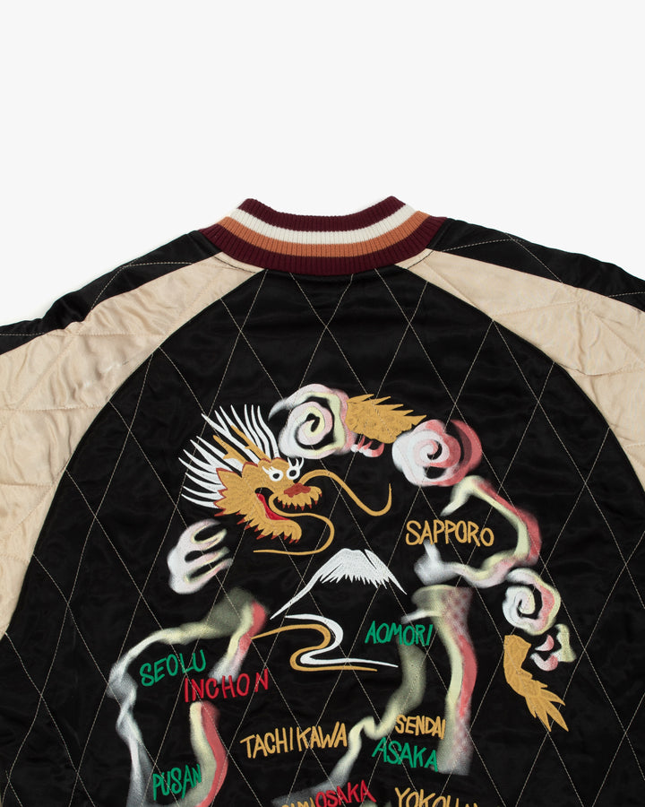 Japanese Repro Souvenir Jacket, L, Houston, Japan Prefecture Back Design