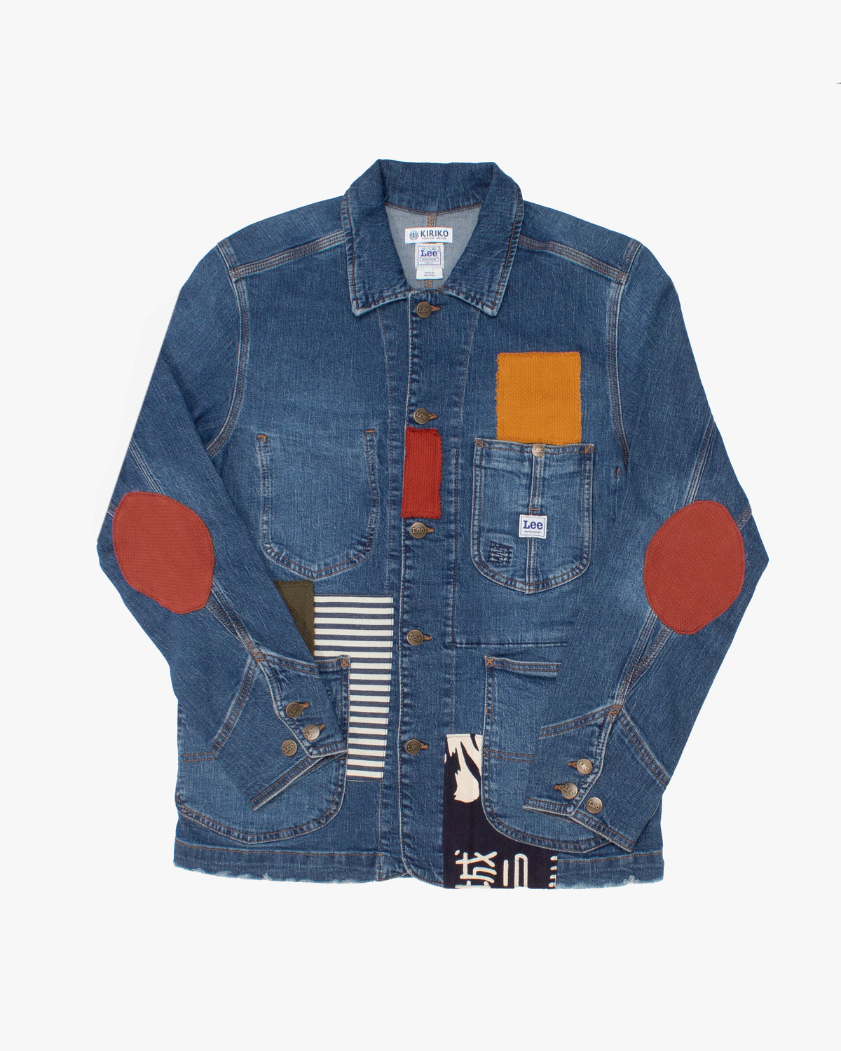 Kiriko Custom Denim Chore Coat #2, Lee Brand, Patched with Maekake and Sashi-ori