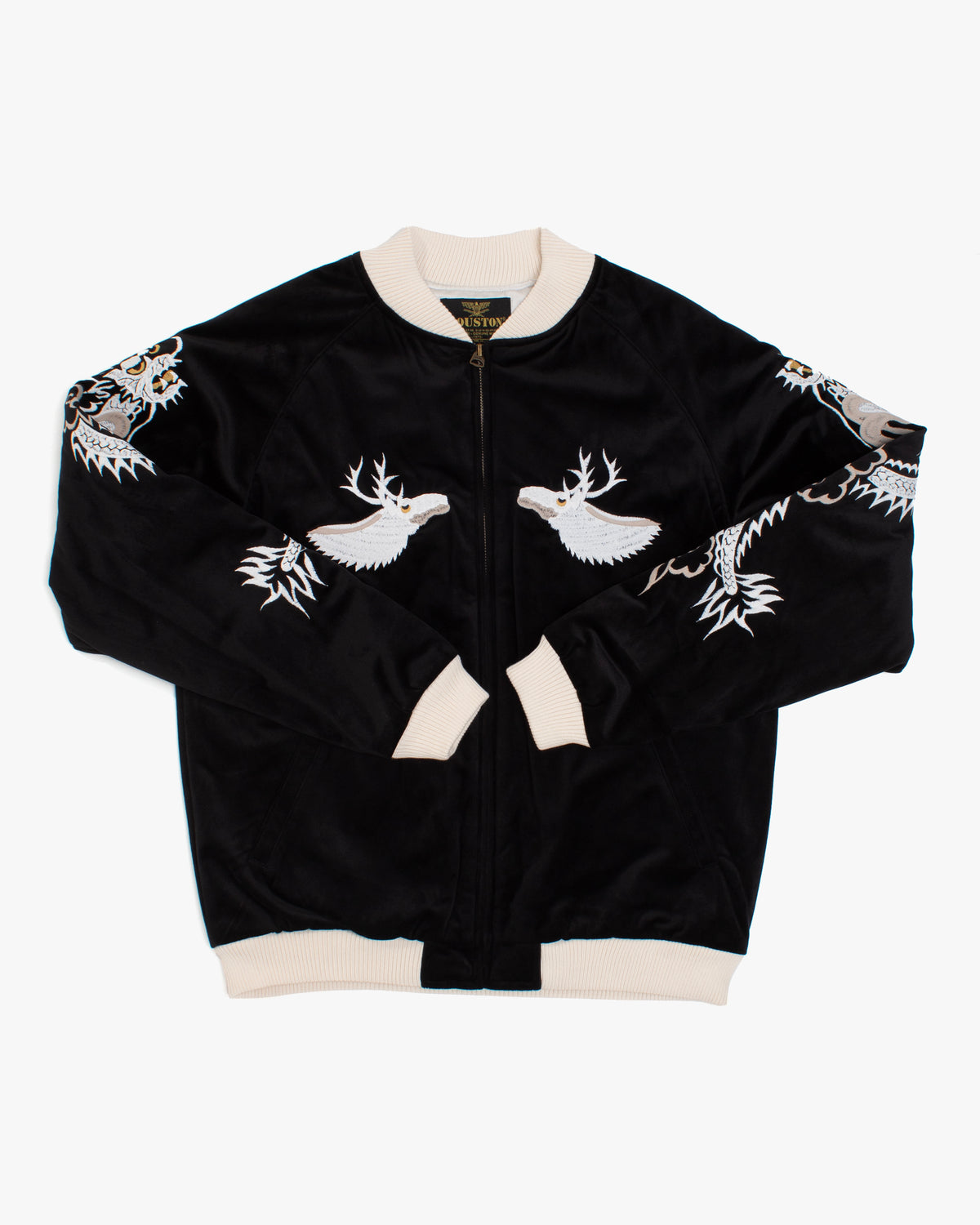 Japanese Repro Souvenir Jacket, S, Houston, Moose with Dragon Sleeve