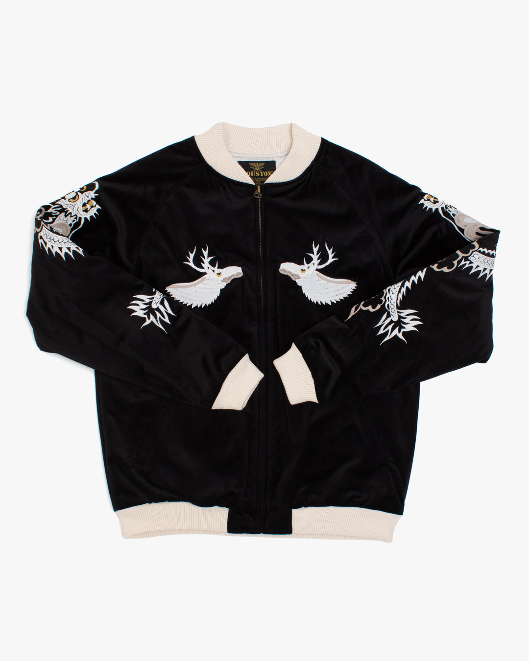 Japanese Repro Souvenir Jacket, S, Houston, Moose with Dragon Sleeve