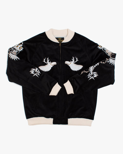Japanese Repro Souvenir Jacket, S, Houston, Moose with Dragon