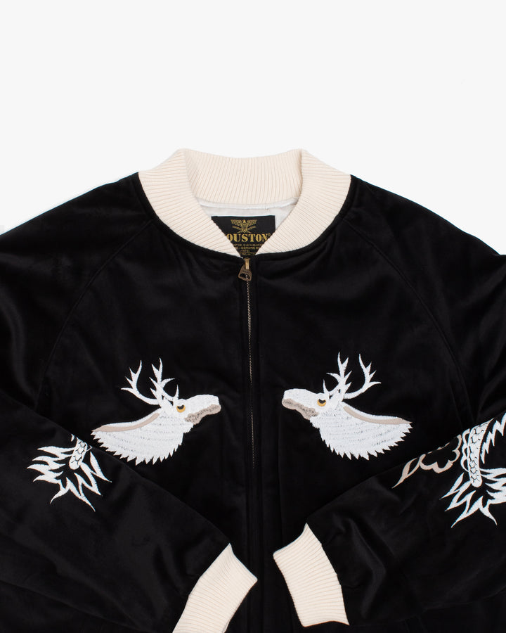 Japanese Repro Souvenir Jacket, S, Houston, Moose with Dragon Sleeve