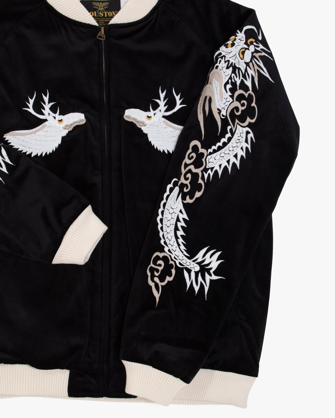 Japanese Repro Souvenir Jacket, S, Houston, Moose with Dragon Sleeve